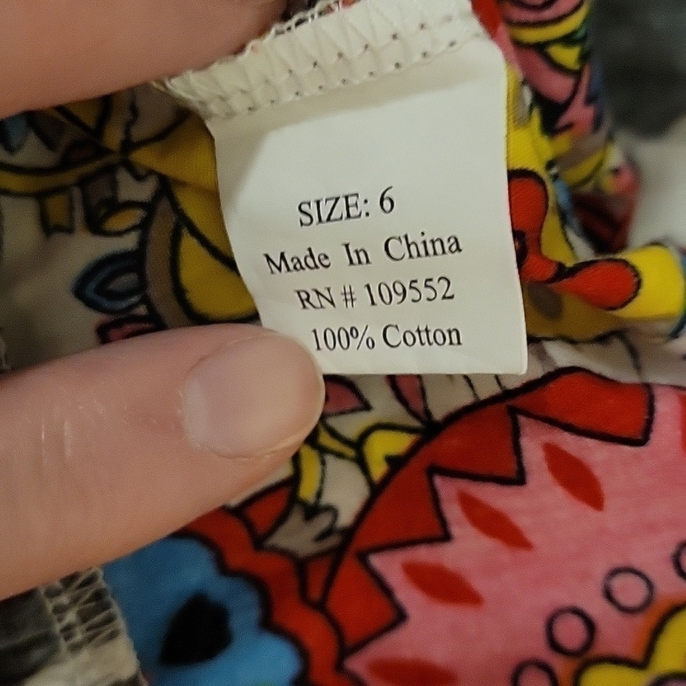 3/$30 Ann LOREN Floral Multi-print Bow Tie Back Dress Size 6 - Picture 7 of 9